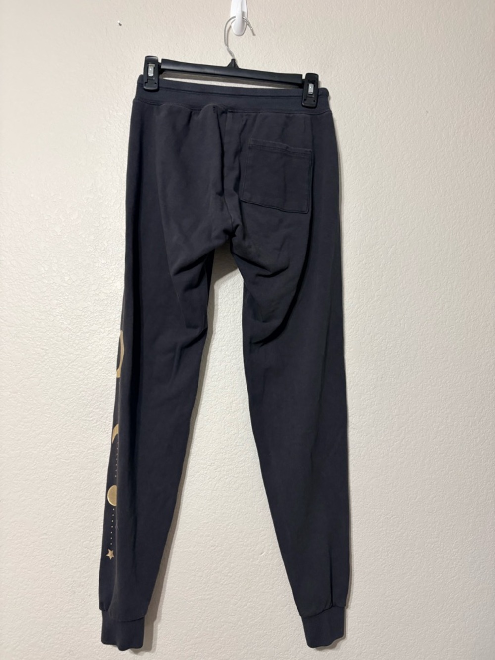 Spiritual Gangster Charcoal Gray Soft Cozy French Terry Sweatpants Moon Stars S - Picture 3 of 10